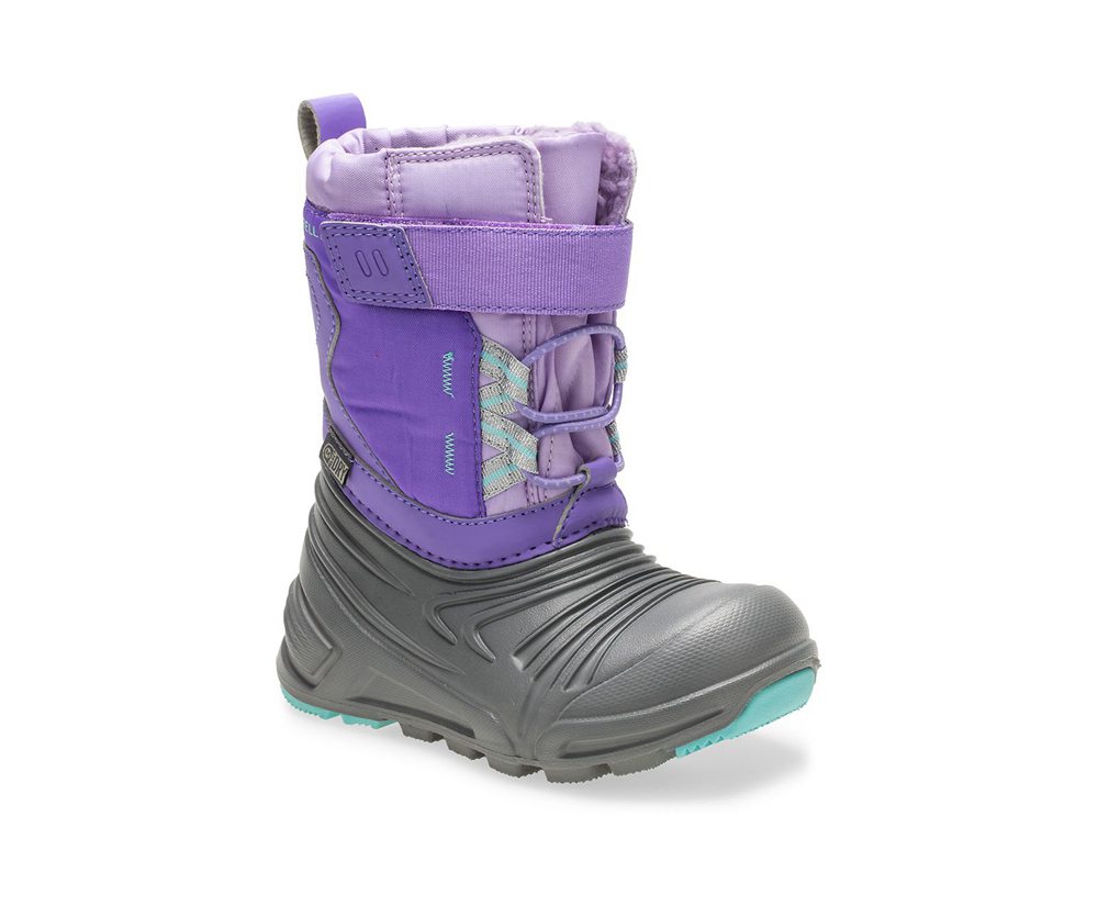 Merrell Støvler Børn - Snow Quest Lite 2.0 Waterproof Jr. - Grå/Lilla - NCR321975